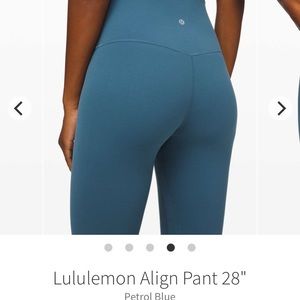 SOLD***Lululemon Align Petrol Blue 28” size 2